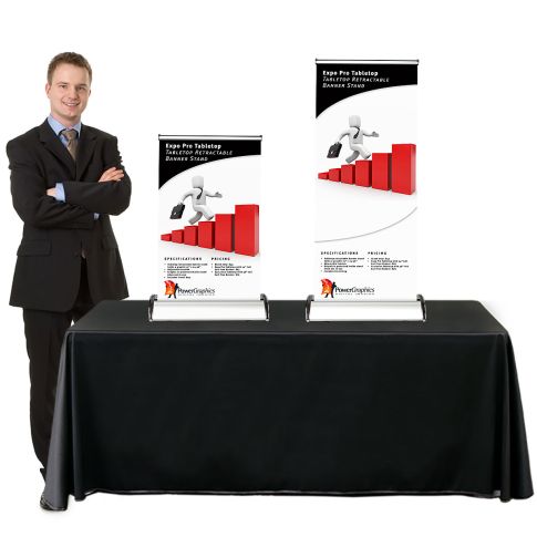 Expo Pro Table Top Retractable Table Top Banner Stand